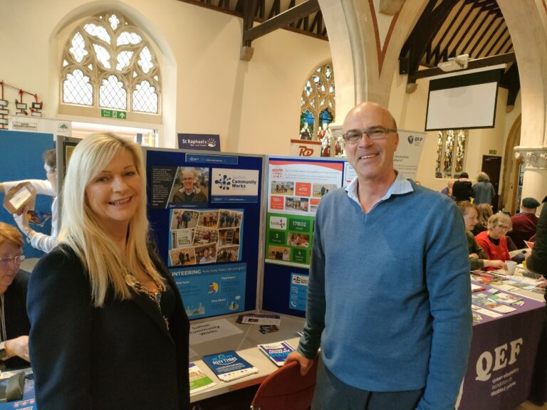 Sutton Community Works Projects Director at a Wellbeing event in Wallington.