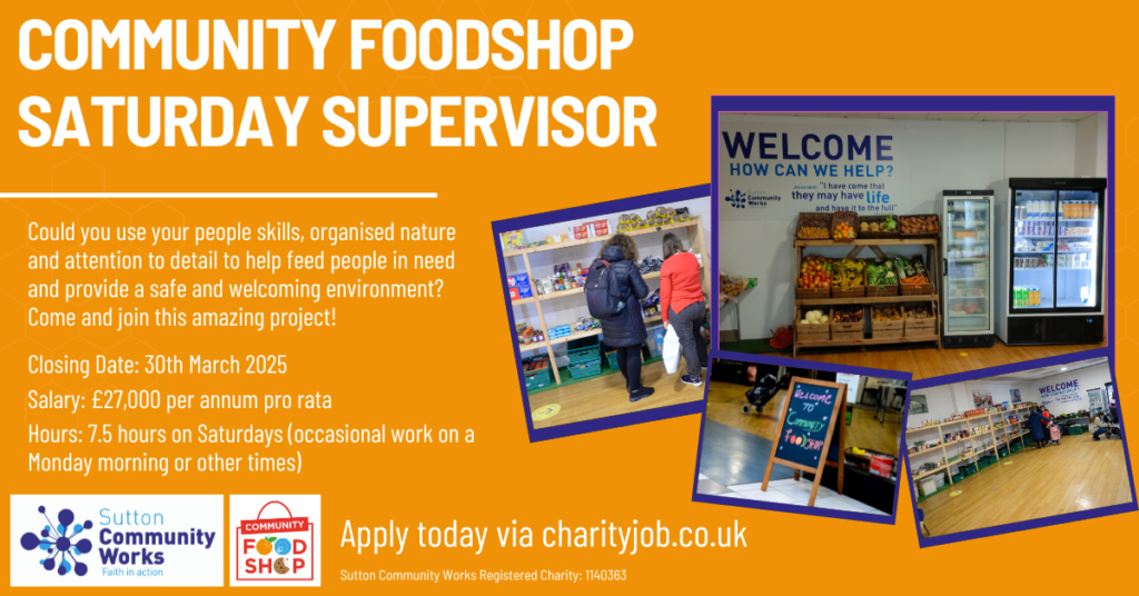 Foodshop Saturday Supervisor Advert